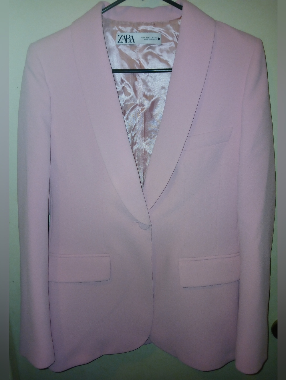 Zara Light Pink Shawl Collar Blazer